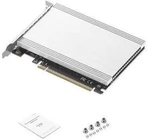 Quad M.2 PCIe 4.0 / PCIe 3.0 X16 Expansion Card with Heatsink, Support 4 x PCIe NVME M.2 SSD, RAID-on-CPU (VROC) in Intel Platform and PCIe 4.0 RAID in AMD Platform, M/B PCIe Bifurcation is Required Quad M.2 PCIe 4.0 / PCIe 3.0 X16 Expansion Card with Heatsink, Support 4 x PCIe NVME M.2 SSD, RAID-on-CPU (VROC) in Intel Platform and PCIe 4.0 RAID in AMD Platform, M/B PCIe Bifurcation is Required