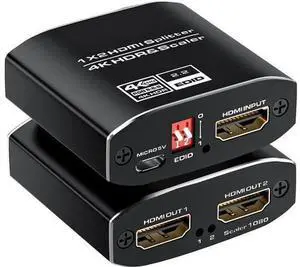 AOMOPROING 1x2 HDMI Splitter, HDR 4K@60Hz HDMI spliter 1 in 2 Out, Supports HDMI 2.0, HDCP 2.2, Mirror Screen Monitors Supports EDID Control for Xbox PS3/4/5 PC DVD Fire Stick Blu-Ray Player TV AOMOPROING 1x2 HDMI Splitter, HDR 4K@60Hz HDMI spliter 1 in 2 Out, Supports HDMI 2.0, HDCP 2.2, Mirror Screen Monitors Supports EDID Control for Xbox PS3/4/5 PC DVD Fire Stick Blu-Ray Player TV