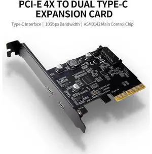 SuperSpeed USB 3.1 PCI-Express Card with Dual Reversible Type-C Ports 5V 15Pin Connector Gen 2 10 Gbps PCI Express Card 10Gbps SuperSpeed USB 3.1 PCI-Express Card with Dual Reversible Type-C Ports 5V 15Pin Connector Gen 2 10 Gbps PCI Express Card 10Gbps