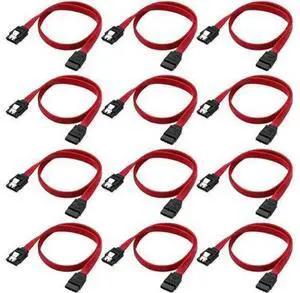 12-Pack SATA III Cable,SATA III 6.0 Gbps Data Cable Straight with Locking Latch 16 Inches SATA Cable Pack for HDDSSDCD and DVD Drives Red 12-Pack SATA III Cable,SATA III 6.0 Gbps Data Cable Straight with Locking Latch 16 Inches SATA Cable Pack for HDDSSDCD and DVD Drives Red