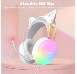 Cat Ear Gaming Headset with Mic, RGB Rainbow Lighting, Surround Sound, 3.5mm Wired Over-Ear Headphones Gaming Headsets for PC/PS4/PS5/Switch/Laptop, Lightweight & Adjustable Headband Cat Ear Gaming Headset with Mic, RGB Rainbow Lighting, Surround Sound, 3.5mm Wired Over-Ear Headphones Gaming Headsets for PC/PS4/PS5/Switch/Laptop, Lightweight & Adjustable Headband