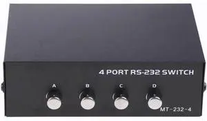 Aomoproing Metal Case 4 Port Manual Rs-232 Switch for Pc Sharing to Serial Device 4 in 1 Out for Computer Printer Communication Aomoproing Metal Case 4 Port Manual Rs-232 Switch for Pc Sharing to Serial Device 4 in 1 Out for Computer Printer Communication