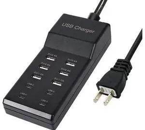 USB Charger,5V 10A(50W) USB Charging Station with 10-Port (6 USB-A Port & 4 USB-C Port) Compatible with iPhone 15/14/13/12/11/X/8/7/6 Phones, Watch,Tablets, Smartphones Black USB Charger,5V 10A(50W) USB Charging Station with 10-Port (6 USB-A Port & 4 USB-C Port) Compatible with iPhone 15/14/13/12/11/X/8/7/6 Phones, Watch,Tablets, Smartphones Black