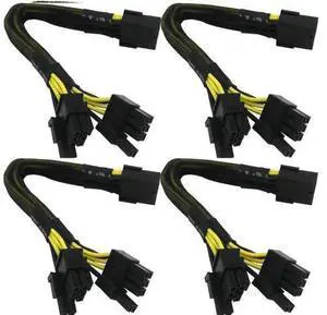 Aomoproing COMeap GPU VGA PCIe 8 Pin Female to Dual 2X 8 Pin (6+2) Male PCI Express Power Adapter Braided Y-Splitter Extension Cable 9-inch(23cm) 4/Pack Aomoproing COMeap GPU VGA PCIe 8 Pin Female to Dual 2X 8 Pin (6+2) Male PCI Express Power Adapter Braided Y-Splitter Extension Cable 9-inch(23cm) 4/Pack