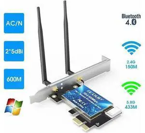 600Mbps WIFI PCI Express Network Card 2.4G/5GHz Wireless WiFi Bluetooth PCI-E LAN Card 802.11 ac/b/g/n Adapter For Computer 600Mbps WIFI PCI Express Network Card 2.4G/5GHz Wireless WiFi Bluetooth PCI-E LAN Card 802.11 ac/b/g/n Adapter For Computer