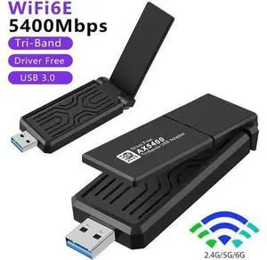 WiFi 6E Wireless Adapter, USB 3.0 WiFi Adapter for PC, AX5400M 802.11AX, Tri-Band 6GHz/5GHz/2.4GHz, WPA3, Wireless USB WiFi Dongle Network Adapter for PC Laptop, Only Compatible with Windows 11/10 WiFi 6E Wireless Adapter, USB 3.0 WiFi Adapter for PC, AX5400M 802.11AX, Tri-Band 6GHz/5GHz/2.4GHz, WPA3, Wireless USB WiFi Dongle Network Adapter for PC Laptop, Only Compatible with Windows 11/10