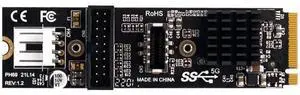 Aomoproing 5Gbps Type-E USB 3.1 Front Panel Socket & USB 2.0 to NVME NGFF M-Key Express Card VL805 Adapter for Motherboard Aomoproing 5Gbps Type-E USB 3.1 Front Panel Socket & USB 2.0 to NVME NGFF M-Key Express Card VL805 Adapter for Motherboard