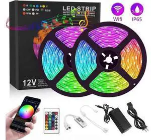 LED Strip Lights 600 Led 32.8ft RGB 5050 LED Light Stripe 16 Color Changing 4 Modes Dimmable Led Stripe Lights with Remote 12V Stripe Light for Indoor and Outdoor Decoration LED Strip Lights 600 Led 32.8ft RGB 5050 LED Light Stripe 16 Color Changing 4 Modes Dimmable Led Stripe Lights with Remote 12V Stripe Light for Indoor and Outdoor Decoration