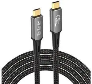 USB4 Cable with Thunderbolt 4, 240W Charging, 40Gbps Data, 8K@60Hz 4K120Hz HDR, PD3.1, USB C to USB C, for MacBook M1-M3, Mac Studio, Laptops, Monitor 1.64FT USB4 Cable with Thunderbolt 4, 240W Charging, 40Gbps Data, 8K@60Hz 4K120Hz HDR, PD3.1, USB C to USB C, for MacBook M1-M3, Mac Studio, Laptops, Monitor 1.64FT
