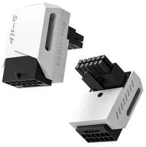 Aomoproing PCIe 5.0 Adapter - 600W 12+4pin,16pin 12VHPWR GPU Power Connector,12V-2x6 GPU Adapter,90 Degree Right Angle - Compatible with RTX 3090Ti, 4070Ti, 4080, 4090 GPU - RVS Type, White, 1 Pack Aomoproing PCIe 5.0 Adapter - 600W 12+4pin,16pin 12VHPWR GPU Power Connector,12V-2x6 GPU Adapter,90 Degree Right Angle - Compatible with RTX 3090Ti, 4070Ti, 4080, 4090 GPU - RVS Type, White, 1 Pack