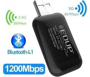 1300Mbps USB WIFI Bluetooth Adapter Transmitter Portable Dual band External USB Wireless Network Card 802.11ac for Laptop 1300Mbps USB WIFI Bluetooth Adapter Transmitter Portable Dual band External USB Wireless Network Card 802.11ac for Laptop