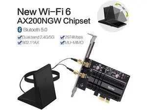 Dual band 3000Mbps Wifi 6 Intel AX200 PCIe Wireless Wifi Adapter 2.4G/5Ghz 802.11ac/ax Bluetooth 5.0 AX200NGW Wi-fi Card For PC Dual band 3000Mbps Wifi 6 Intel AX200 PCIe Wireless Wifi Adapter 2.4G/5Ghz 802.11ac/ax Bluetooth 5.0 AX200NGW Wi-fi Card For PC