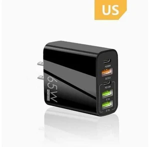 65W multi-port dual PD charger 3USB Fast charge for iPhone 15/12 Apple 13/14 Black 65W multi-port dual PD charger 3USB Fast charge for iPhone 15/12 Apple 13/14 Black