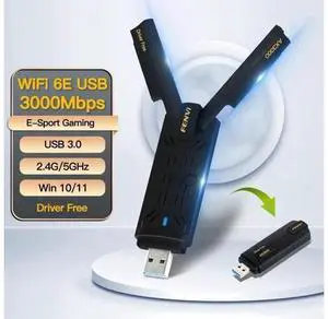 WiFi6E USB3.0 WiFi Adapter AX3000 Tri-Band 2.4G/5G/6GHz Wireless Network Card WiFi Dongle Wlan Receiver For Win10/11 Driver Free WiFi6E USB3.0 WiFi Adapter AX3000 Tri-Band 2.4G/5G/6GHz Wireless Network Card WiFi Dongle Wlan Receiver For Win10/11 Driver Free