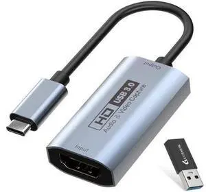 Video Capture Card, USB3.0 HDMI to USB-C Capture Device, Stream & Record at 2K@30FPS 1080P@60FPS, Compatible with iPad Mac OS Windows, Quest 3, OBS, Zoom, PS5/4, Switch, Xbox (Gray) Video Capture Card, USB3.0 HDMI to USB-C Capture Device, Stream & Record at 2K@30FPS 1080P@60FPS, Compatible with iPad Mac OS Windows, Quest 3, OBS, Zoom, PS5/4, Switch, Xbox (Gray)