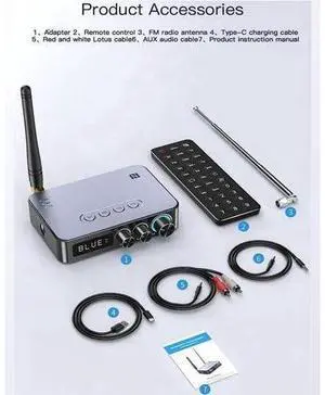Bluetooth 5.1 Transmitter Receiver for TV, 4-in-1 Wireless Bluetooth Adapter with Optical AUX RCA 6.5 Mic Connection, Low Latency NFC Audio Adapter with FM Radio Simultaneously for Home Party KTV Bluetooth 5.1 Transmitter Receiver for TV, 4-in-1 Wireless Bluetooth Adapter with Optical AUX RCA 6.5 Mic Connection, Low Latency NFC Audio Adapter with FM Radio Simultaneously for Home Party KTV
