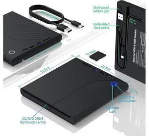 5 in 1 External CD/DVD Drive for Laptop, Slot in CD ROM Burner Drive, USB 3.0 Type C DVD Player Mute Portable CD/DVD Burner Writer External Disk Optical Drive Compatible with Windows, Linux, MacOS 5 in 1 External CD/DVD Drive for Laptop, Slot in CD ROM Burner Drive, USB 3.0 Type C DVD Player Mute Portable CD/DVD Burner Writer External Disk Optical Drive Compatible with Windows, Linux, MacOS