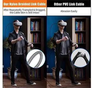 16FT/5M USB A to C Link Cable for O-culus/Me-ta Quest 3/2/1 and PC/Steam VR, Braided USB 3.2 A to C Compatible for Quest 3s/3/2 Link Cable, High Speed PC Data Transfer, Fast Charging for VR Headset 16FT/5M USB A to C Link Cable for O-culus/Me-ta Quest 3/2/1 and PC/Steam VR, Braided USB 3.2 A to C Compatible for Quest 3s/3/2 Link Cable, High Speed PC Data Transfer, Fast Charging for VR Headset