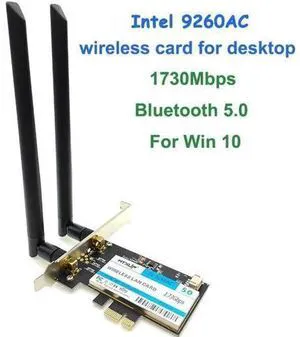 Wireless-AC 9260 AC for Intel 9260ac 9260NGW 1730Mbps PCI-e PCIE 1X WiFi Adapter MU-MIMO Bluetooth 5.0 WLAN Network Card Wireless-AC 9260 AC for Intel 9260ac 9260NGW 1730Mbps PCI-e PCIE 1X WiFi Adapter MU-MIMO Bluetooth 5.0 WLAN Network Card
