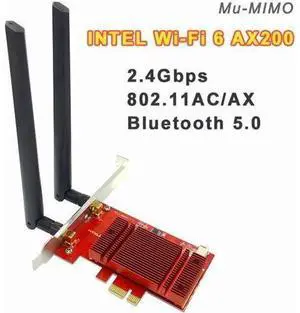 2973Mbps WiFi6 PCI Express Bluetooth 5.1 Adapter Dual Band 2.4G/5GHz 802.11ac/ax Intel AX200 PCIe Wireless Network Card 2973Mbps WiFi6 PCI Express Bluetooth 5.1 Adapter Dual Band 2.4G/5GHz 802.11ac/ax Intel AX200 PCIe Wireless Network Card