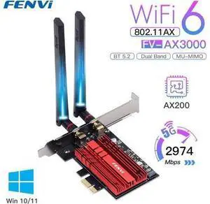 AX3000 Wi-Fi 6 3000Mbps Wireless PCIe For Bluetooth 5.2 WiFi Adapter Intel AX200 Wi-Fi Card 802.11AX 2.4G/5Ghz PC Win10/11 AX3000 Wi-Fi 6 3000Mbps Wireless PCIe For Bluetooth 5.2 WiFi Adapter Intel AX200 Wi-Fi Card 802.11AX 2.4G/5Ghz PC Win10/11