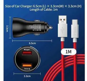 Car Charger SuperVOOC 80W for OnePlus 12R 12 11 10t 10 Pro, SuperVOOC Warp Charger for OnePlus Open Pad Nord 9 Pro 8 7T 6 6T 5 5T LED Display Dual USB Car Charger Adapter with 3.3FT USB A to C Cable Car Charger SuperVOOC 80W for OnePlus 12R 12 11 10t 10 Pro, SuperVOOC Warp Charger for OnePlus Open Pad Nord 9 Pro 8 7T 6 6T 5 5T LED Display Dual USB Car Charger Adapter with 3.3FT USB A to C Cable