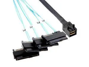 Aomoproing Mini SAS to SAS Cable: 1M SFF-8643 to SAS SFF-8643 to SFF-8482 Connector 4X SFF-8482 with SATA Power Adapter Cable (3.3FT) Aomoproing Mini SAS to SAS Cable: 1M SFF-8643 to SAS SFF-8643 to SFF-8482 Connector 4X SFF-8482 with SATA Power Adapter Cable (3.3FT)
