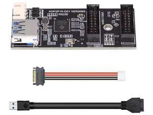 Aomoproing 5Gbps Single 19/20Pin Header to USB 3.0 19/20Pin Dual Ports Female PCBA Type 1 to 2 Adapter Splitter HUB Aomoproing 5Gbps Single 19/20Pin Header to USB 3.0 19/20Pin Dual Ports Female PCBA Type 1 to 2 Adapter Splitter HUB