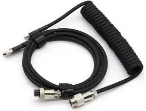 Aomoproing Customer Coiled Keyboard Cable for Gaming Mechanical Keyboard, Handwork Braided + PET Mesh, Metal Plug, with Detachable Metal Aviator Connector, 3 Meters USB C Aviator Cable (Black) Aomoproing Customer Coiled Keyboard Cable for Gaming Mechanical Keyboard, Handwork Braided + PET Mesh, Metal Plug, with Detachable Metal Aviator Connector, 3 Meters USB C Aviator Cable (Black)