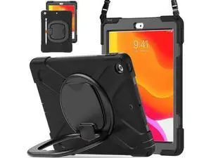 iPad 8th 7th Generation Case, iPad 10.2 inch Case 2021 2020 2019, Heavy Duty Rugged Kids Cover with Rotating Stand/Pencil Holder/Carrying Strap iPad 8th 7th Generation Case, iPad 10.2 inch Case 2021 2020 2019, Heavy Duty Rugged Kids Cover with Rotating Stand/Pencil Holder/Carrying Strap