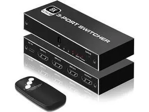 8K HDMI 2.1 Switch, 3X1 HDMI Switch with IR Remote Control, 4K @120hz HDMI Switcher Box 8K@60Hz/4K@30Hz, 48Gbps, Support for Nintendo Switch PS4/PS5, Xbox 360/One Fire tv Stick 8K HDMI 2.1 Switch, 3X1 HDMI Switch with IR Remote Control, 4K @120hz HDMI Switcher Box 8K@60Hz/4K@30Hz, 48Gbps, Support for Nintendo Switch PS4/PS5, Xbox 360/One Fire tv Stick