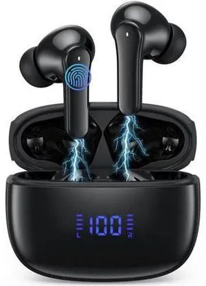 True Wireless Earbuds, Bluetooth 5.3 Headphones 64Hrs Playback LED Power Display with Wireless Charging Case IPX5 Waterproof Hi-Fi Stereo in-Ear Headphones Build-in Dual Mic for Laptop Phones True Wireless Earbuds, Bluetooth 5.3 Headphones 64Hrs Playback LED Power Display with Wireless Charging Case IPX5 Waterproof Hi-Fi Stereo in-Ear Headphones Build-in Dual Mic for Laptop Phones