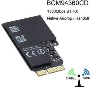 1750Mbps Dual Band WiFi Bluetooth Card 2.4GHz/5GHz BT 4.0 Broadcom BCM94360CD Wireless Module For Apple Hackintosh Mac OS 1750Mbps Dual Band WiFi Bluetooth Card 2.4GHz/5GHz BT 4.0 Broadcom BCM94360CD Wireless Module For Apple Hackintosh Mac OS