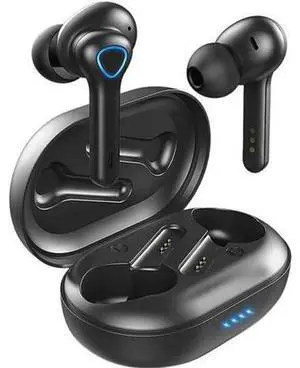 True Wireless Earbuds Headphones with CVC 8.0 Noise Reduction, Bluetooth 5.0 Earphones, AptX Deep Bass, in-Ear Touch Control, IP7 Waterproof, USB-C Quick Charge 30h Playtime Wireless Headphones Black True Wireless Earbuds Headphones with CVC 8.0 Noise Reduction, Bluetooth 5.0 Earphones, AptX Deep Bass, in-Ear Touch Control, IP7 Waterproof, USB-C Quick Charge 30h Playtime Wireless Headphones Black