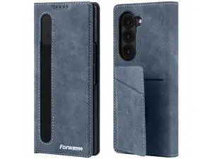 Case for Samsung Galaxy Z Fold 6, Premium PU Leather Phone Cover with Card Holder, S Pen Holder, Stand, Shockproof Flip Wallet Cover Blue Case for Samsung Galaxy Z Fold 6, Premium PU Leather Phone Cover with Card Holder, S Pen Holder, Stand, Shockproof Flip Wallet Cover Blue