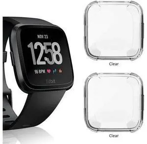 2 Pack Screen Protector Case for Fitbit Versa Soft TPU Slim Fit Full Cover Screen Protector Case for Fitbit Versa Smartwatch Bands Accessories 2 Pack Screen Protector Case for Fitbit Versa Soft TPU Slim Fit Full Cover Screen Protector Case for Fitbit Versa Smartwatch Bands Accessories