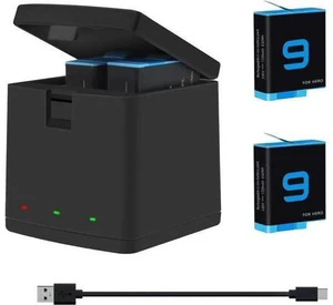 Hero 9 / Hero 10 Replacement Batteries 2-Pack and 3-Channel USB Charger Compatible with GoPro Hero 10 Black / Hero 9 Black AHDBT-901 (Fully Compatible with GoPro Hero9 / Hero10 Battery and Charger) Hero 9 / Hero 10 Replacement Batteries 2-Pack and 3-Channel USB Charger Compatible with GoPro Hero 10 Black / Hero 9 Black AHDBT-901 (Fully Compatible with GoPro Hero9 / Hero10 Battery and Charger)