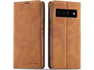 Case for Google Pixel 6 Pro 5G 6.71 inch Premium PU Leather Cover with Card Holder Kickstand Shockproof Flip Wallet Cover Brown Case for Google Pixel 6 Pro 5G 6.71 inch Premium PU Leather Cover with Card Holder Kickstand Shockproof Flip Wallet Cover Brown