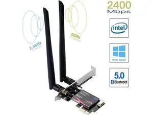 WiFi 6 AX200 PCIE WiFi Card, Dual Band 5GHz/2.4GHz Wireless WiFi Network Adapter for PC, Bluetooth 5.0 | MU-MIMO | Ultra-Low Latency PCI-E Card, Support Win 10 64-bit Only (Black) WiFi 6 AX200 PCIE WiFi Card, Dual Band 5GHz/2.4GHz Wireless WiFi Network Adapter for PC, Bluetooth 5.0 | MU-MIMO | Ultra-Low Latency PCI-E Card, Support Win 10 64-bit Only (Black)