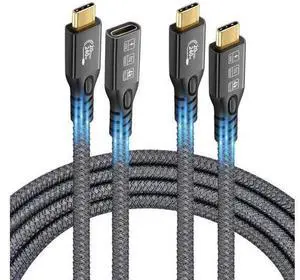 Aomoproing 20Gbps/240W/USB C 3.2 Gen 2 Cable 2Pack (6.6FT M/Male + 1.6FT M/Female), 4K@60Hz Video & Audio Output, Supports Thunderbolt 3 for MacBook Pro, Monitor & More Devices with USB-C Port Aomoproing 20Gbps/240W/USB C 3.2 Gen 2 Cable 2Pack (6.6FT M/Male + 1.6FT M/Female), 4K@60Hz Video & Audio Output, Supports Thunderbolt 3 for MacBook Pro, Monitor & More Devices with USB-C Port