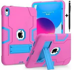 iPad 10th Generation Case, iPad 10th Generation Case 2022, Protective Case for iPad 10th Generation with Kickstands + Stylus Pen, Shockproof Cover for New iPad 10.9 Inch Case 2022 Rose Red iPad 10th Generation Case, iPad 10th Generation Case 2022, Protective Case for iPad 10th Generation with Kickstands + Stylus Pen, Shockproof Cover for New iPad 10.9 Inch Case 2022 Rose Red