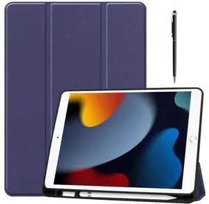 Case for iPad 10.2 Inch 2021/2020/2019, iPad 9th/8th/7th Generation 10.2" Slim Smart Stand Cover with Pencil Holder, Universal Stylus Pen Case for iPad 10.2 Inch 2021/2020/2019, iPad 9th/8th/7th Generation 10.2" Slim Smart Stand Cover with Pencil Holder, Universal Stylus Pen