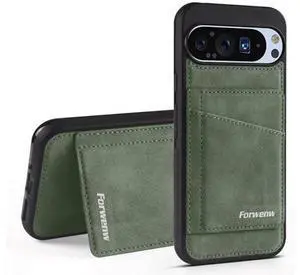 Case for Google Pixel 9 Pro XL Premium PU Leather Phone Cover with Card Holder Kickstand Magnetic Shockproof Flip Wallet Cover Green Case for Google Pixel 9 Pro XL Premium PU Leather Phone Cover with Card Holder Kickstand Magnetic Shockproof Flip Wallet Cover Green