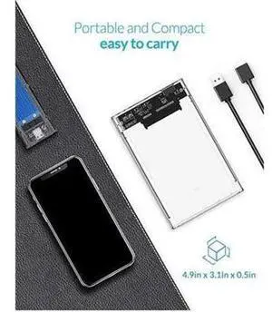 Aomoproing USB 3 External Hard Drive Enclosure USB30 to SATA Portable Clear Hard Disk Case for 25 inch 7mm 95mm SATA HDD SSD Support UASP SATA III Max 4TB ToolFree Design Clear Aomoproing USB 3 External Hard Drive Enclosure USB30 to SATA Portable Clear Hard Disk Case for 25 inch 7mm 95mm SATA HDD SSD Support UASP SATA III Max 4TB ToolFree Design Clear