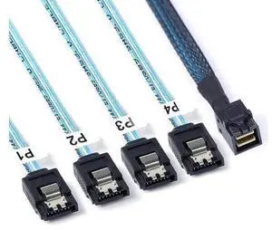 Aomoproing 2Pack Mini SAS to SATA Cable: 0.5M SFF-8643 to SATA Forward Breakout Mini SAS HD SFF 8643 Controller to Hard Drive Cable (1.6FT) Aomoproing 2Pack Mini SAS to SATA Cable: 0.5M SFF-8643 to SATA Forward Breakout Mini SAS HD SFF 8643 Controller to Hard Drive Cable (1.6FT)