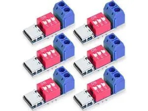 Aomoproing USB-C PD Trigger Module, PD/QC Fast Charge Decoy Board, USB Type-C to 5V/9V/12V/20V High-Speed Charging Power Delivery Boost Converter (6PCS) Aomoproing USB-C PD Trigger Module, PD/QC Fast Charge Decoy Board, USB Type-C to 5V/9V/12V/20V High-Speed Charging Power Delivery Boost Converter (6PCS)