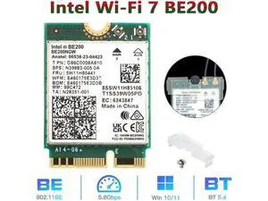 BE200 Bluetooth 5.4 Wifi Card BE200NGW 2.4/ 5/ 6 GHz 5.8 Gbps For Windows 11 PC Laptop BE200 Bluetooth 5.4 Wifi Card BE200NGW 2.4/ 5/ 6 GHz 5.8 Gbps For Windows 11 PC Laptop