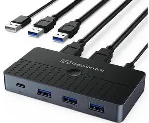 5Gbps USB 3.0 Switch for 2 Computers Share 4 USB Devices Peripheral USB Adapter USB Switch 2 in 4 Out for PC Printer Scanner Mouse Keyboard, USB KVM Switch Compatible with Mac/Windows/Linux 5Gbps USB 3.0 Switch for 2 Computers Share 4 USB Devices Peripheral USB Adapter USB Switch 2 in 4 Out for PC Printer Scanner Mouse Keyboard, USB KVM Switch Compatible with Mac/Windows/Linux