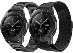 Compatible Galaxy Watch 46mm Bands / Gear S3 Frontier / Classic Bands Set 2 Pack Stainless Steel Metal + Milanese Loop Mesh Strap Replacement Ticwatch Pro Galaxy Watch 46mm Smartwatch Compatible Galaxy Watch 46mm Bands / Gear S3 Frontier / Classic Bands Set 2 Pack Stainless Steel Metal + Milanese Loop Mesh Strap Replacement Ticwatch Pro Galaxy Watch 46mm Smartwatch