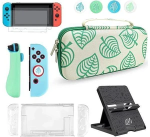 Carrying Case Accessories Kit Compatible with Nintendo Switch, Storage Case with Hard Clear Cover, Screen Protectors, Silicone Case for Joy-Con, Adjustable Stand and Thumb Grip Caps 11 in 1 Carrying Case Accessories Kit Compatible with Nintendo Switch, Storage Case with Hard Clear Cover, Screen Protectors, Silicone Case for Joy-Con, Adjustable Stand and Thumb Grip Caps 11 in 1